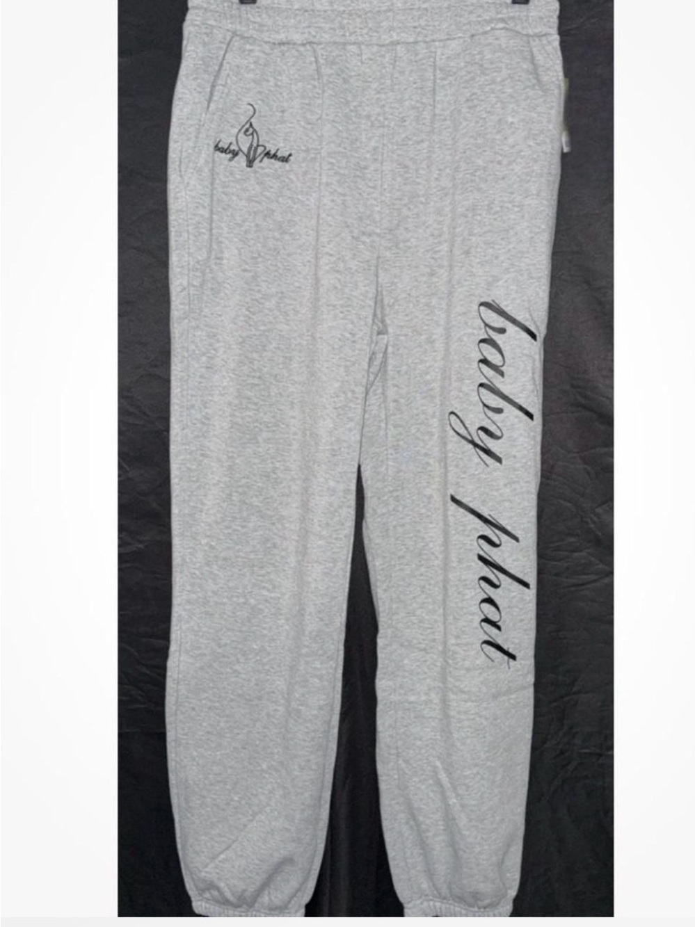 Baby Phat Gray Jogger Sweatpants with Black Script